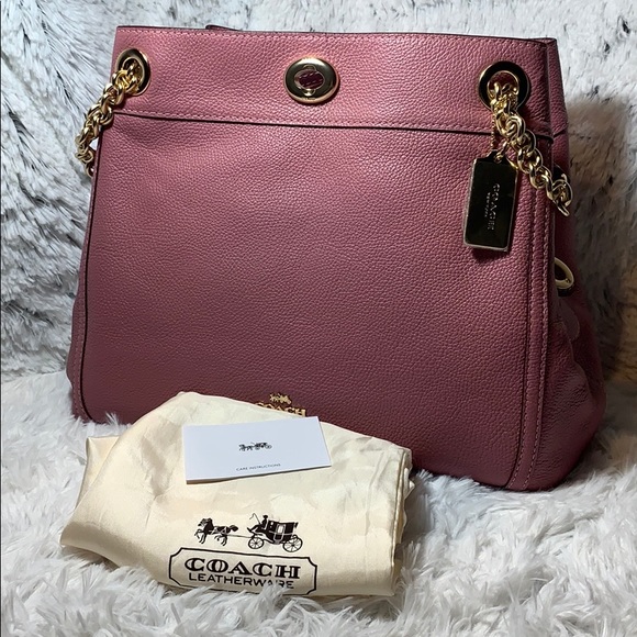 Coach purse bag NEW Pebbled leather EDIE turn-lock - Picture 8 of 12